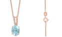 LALI Jewels Aquamarine (1-1/16 ct. t.w.) & Diamond Accent 18" Pendant Necklace in 14k Rose Gold